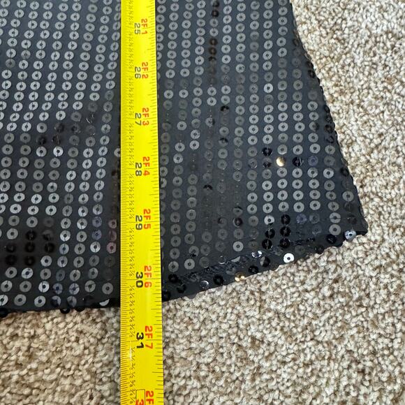 Lulus Black Sequin Tie Shoulder Sheer Top NWT Women's Medium NYE Party Holiday - Picture 11 of 11